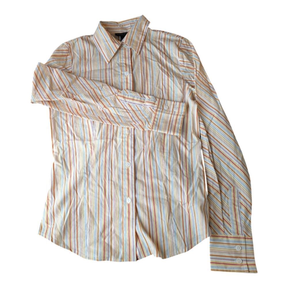 Keneth Cole Nwot Tailored Striped Button-Up Shirt Size Xs 2us